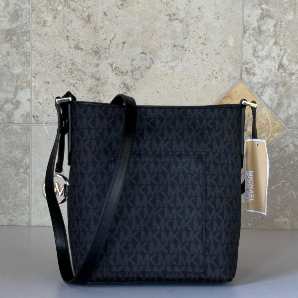 Michael Kors Kimberly Small Bucket Crossbody Bag MK Black - Picture 6 of 14